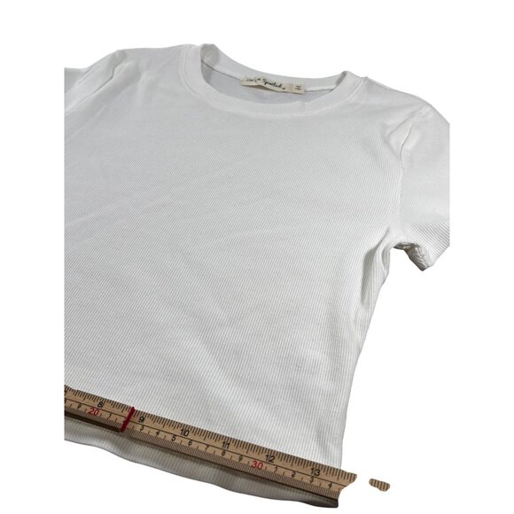 Live To Be Spoiled Womens Ribbed White T-Shirt Size M Cotton Blend - Picture 10 of 11